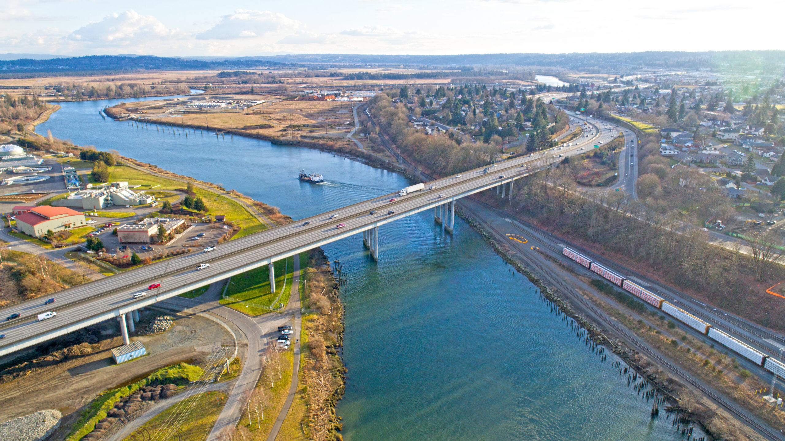 I5 Bridge over Snohomish River Everett Washington