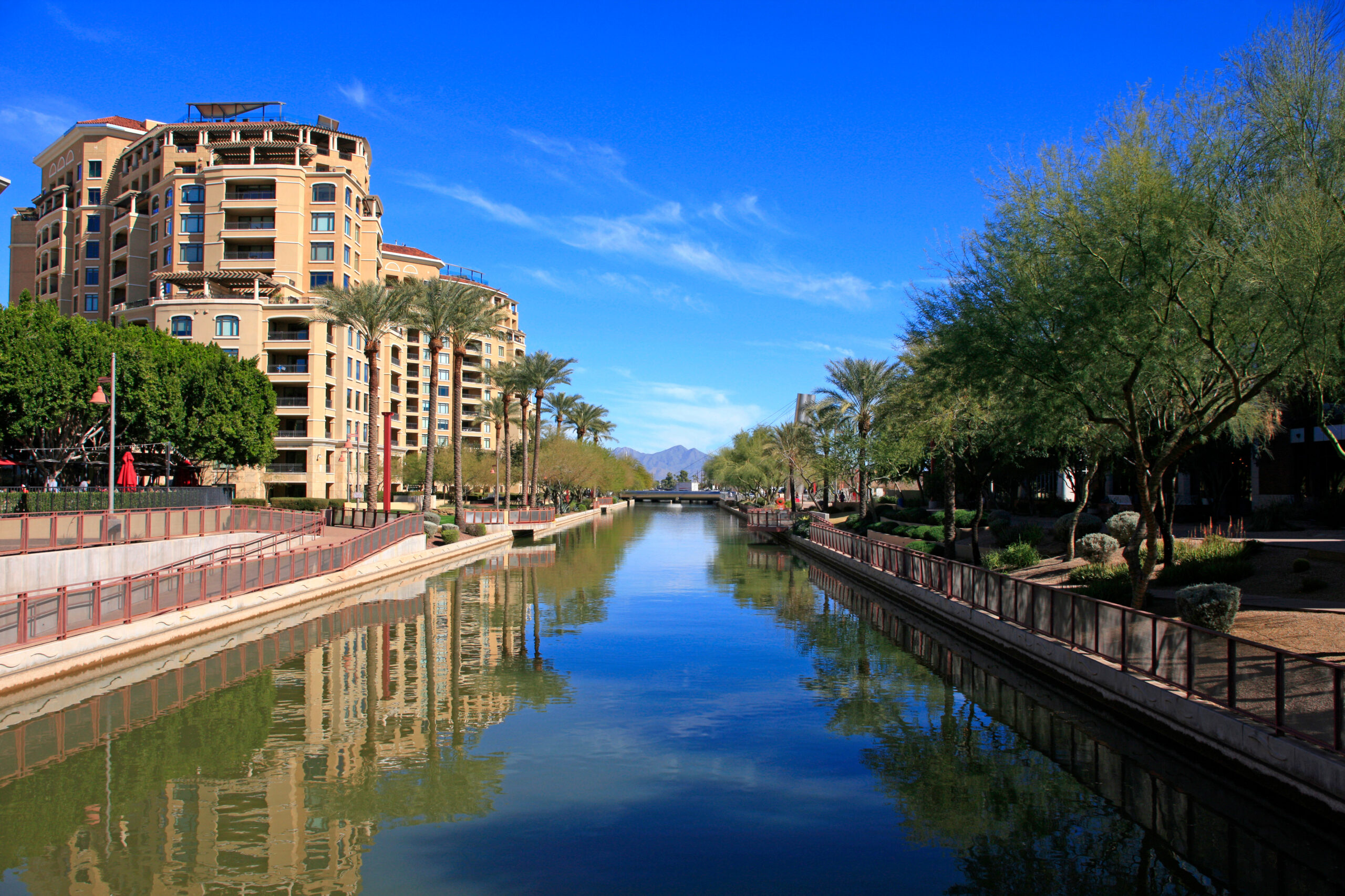 Apartments along the Arizona Canal in Scottsdale AZ