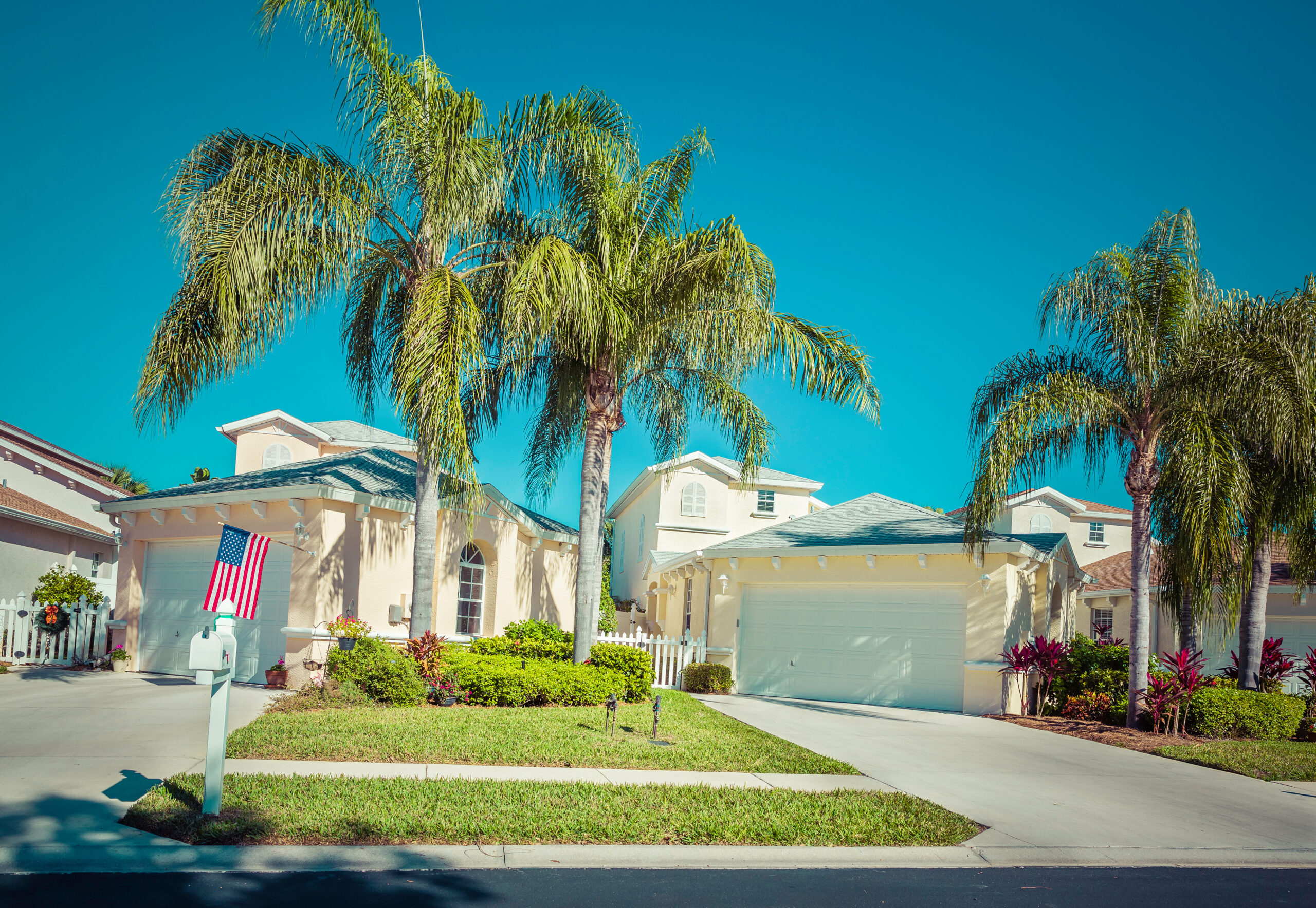 Gated community houses in South Florida