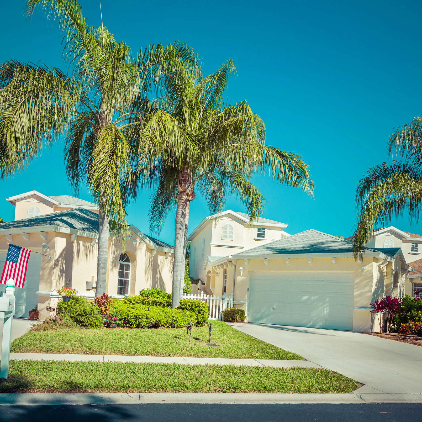 Gated community houses in South Florida