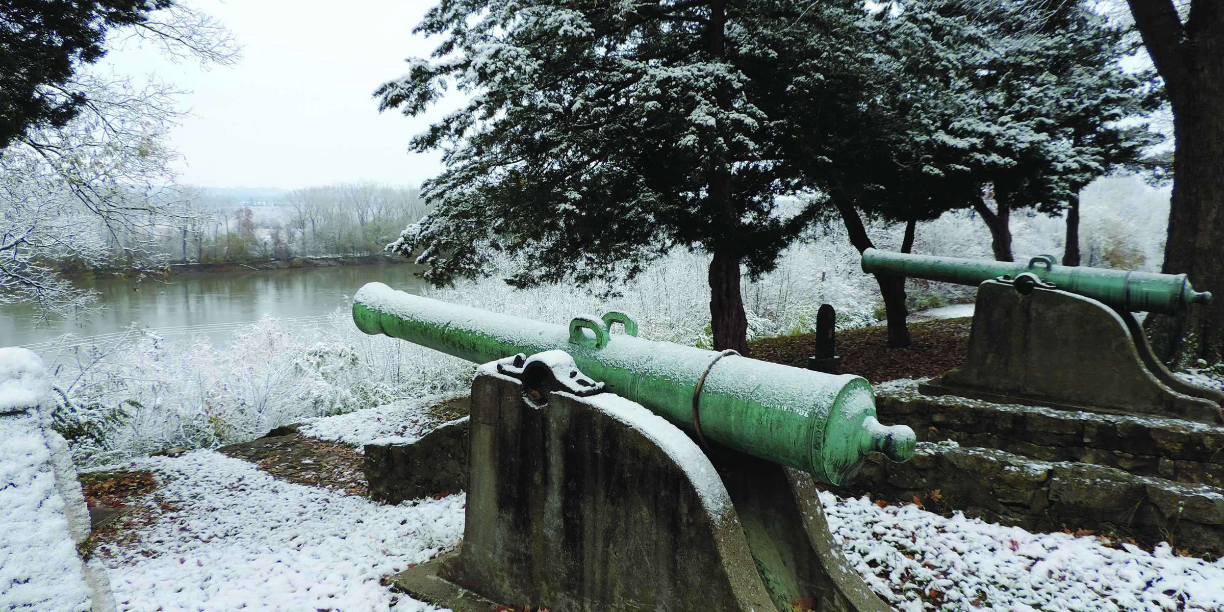 Cannons Along the River on Base